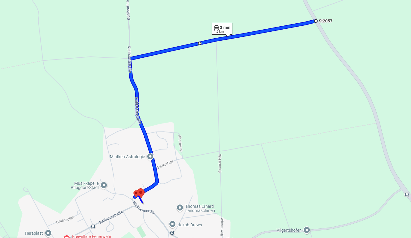 geaenderte Anfahrt